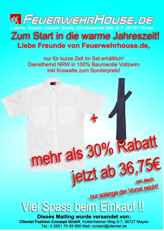 Diensthemd NRW 1/2 Arm + Krawatte